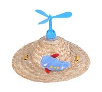 Pet Straw Hat - Creative Dog Sun Hat with Propellers | Handmade Mexican Party Photography Prop, Adjustable Funny Sun Caps for Days