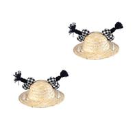 Pet Straw Hat For Small Cats Dogs Carnivals Party Sombrero Hat Festival 2PCS Lovely Tiny Headwear Funny Dog