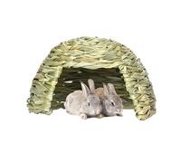 Pet Straw House -Bunny Straw House, Rabbits Hideaway Bed | Multi-Purpose Foldable Sleeping Bed Grass Hiding Nest, Pet Safe Resting Habitat Decor Hay Bed Playhouse for Chinchillas Hamsters