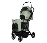 Pet Stroller, 3 in 1 Foldable Dog Pushchair, 4 Wheels Buggy Jogger with 2 Removable Carriers and Brakes, Pet Travel Cart for Small Dogs and Cats
