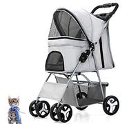 Pet Stroller - 4 Wheels Dog Stroller with Flip Handle Suitable for Medium-Sized Dogs and Cats 360° Universal Front Wheels Foldable and Detachable Dog Stroller,1