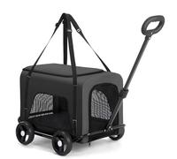 Pet Stroller and Backpack, 2-in-1 Folding Trolley with Wheels for Small Dogs and Cats, Portable Design for Outdoor Use
