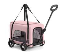 Pet Stroller and Backpack, 2-in-1 Folding Trolley with Wheels for Small Dogs and Cats, Portable Design for Outdoor Use