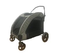 Pet Stroller Cat Dog Trolley Foldable Going Four-Wheel Cart Suitable for Medium and Large Pets (Gray)