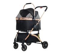 Pet Stroller Detachable Basket Pet Cart Universal Comfortable Dog Stroller for Cats and Dogs Easy Folding Pet Stroller Small Pet Stroller(Black)