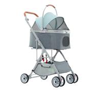 Pet Stroller Detachable Pet Stroller Detachable Three-Purpose Cat and Dog Universal Pet Stroller Houndstooth Stroller Small Pet Stroller(Q)
