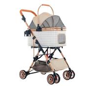Pet Stroller Detachable Pet Stroller Detachable Three-Purpose Cat and Dog Universal Pet Stroller Houndstooth Stroller Small Pet Stroller(K)