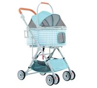 Pet Stroller Detachable Pet Stroller Detachable Three-Purpose Cat and Dog Universal Pet Stroller Houndstooth Stroller Small Pet Stroller(Large)