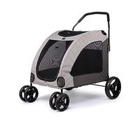 Pet Stroller Dog Buggy Dog ??Cart Foldable Pet Buggy Dog ??Stroller for Medium and Large Dogs 4 Wheels (Blue) (Grey)
