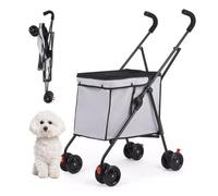 Pet Stroller,Dog Cat Teddy Out Ssmall and Medium-Sized Portable Multi-Functional Folding Simple Travel Out Door Shopping Car,Dog Sstrollers for Small Dogs(Grey)