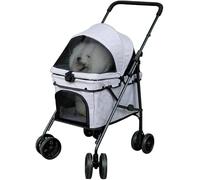 Pet Stroller Dog Stroller 4 Wheels Dog Strolling Cart Pet Carrier with Mesh Window