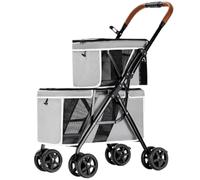 Pet Stroller Dog Stroller Cat Stroller Double Dog Stroller, Foldable Pet Stroller for 2 Dogs Cats Small Medium Sized On Wheels, Cats Stroller for Travel Dog Pram Dog Cat(Color:B)