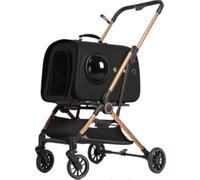 Pet Stroller Dog Stroller Folding Travel Pet Stroller 4 Wheels Dog Strollers with Detachable Carrier for Small Medium Sized Cats Dogs Cat Stroller Dog Strollers(Color:Svart)