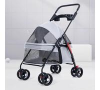 Pet Stroller, Dog Stroller Up to 15 Kg Foldable, Pet Stroller, Foldable, Breathable and Visible Net for Year-Round Folding with One Click,Blue