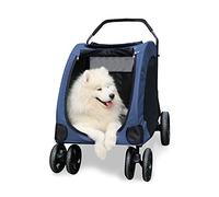 Pet Stroller Dog Strollers for Large Dogs Premium Heavy Duty Dog/cat/pet Stroller Travel Carriage Pet Stroller Buggy with Oversized Wheels (Red) (Blue)