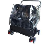 Pet Stroller Double Seat for Medium Small Dogs - Easy to Fold, Black With Rain Cover