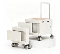 Pet Stroller, Foldable Outdoor Camping Stroller, Suitable for Cats and Dogs, Travel Shopping and Storage(White,63 * 9 * 48)
