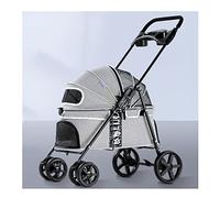 Pet Stroller Foldable Pet Stroller Jogger Stroller, Portable Pet Travel System Pet Trolley, Small and Medium Cats Pet Carts (Color : Gray-1)