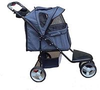 Pet Stroller,Folding Cat Car Lightweight Big Dog Pram Durable Jogging Small and Medium Animal Buggy with 3 Wheels (A)