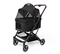 Pet Stroller Folding Dog Stroller Car Cat Bag Dog Outing Stroller Separate Carrier (Color : Black, Size : 79 * 53 * 104cm)