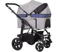 Pet Stroller for Dogs and Cats, Premium Dog Strollers for Small Medium Large Dogs Cat Stroller for 2 Cats Eva Solid Tire, Breathable (Grey)