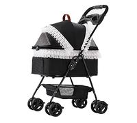 Pet Stroller for Dogs and Cats Separable 4 Wheel Pet Travel Pram Folding Dog Strollers Cart Premium Cat & Dog Pushchair Detachable Carrier Trolley (White) (White)