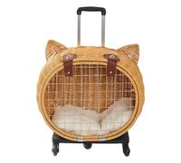 Pet Stroller for Dogs & Cats - Adorable Rattan Pet Cart Breathable Design with Teles Handle for Easy Transport Perfect for Puppies ies Daily Wal & Outdoor Adventures