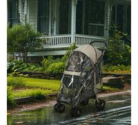 PawHut Pet Stroller for XS & S Dogs with Rain Cover - Khaki