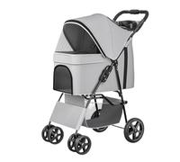 Pet Stroller for Small Dogs - No-Zip Deep Seat, Lightweight Dog Stroller for Small & Medium Dogs Foldable Universal Coche para Perro(Gray)