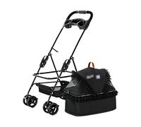 Pet Stroller for Small Medium Dog Cat 3-in-1 Detachable Puggy Carrier Bag Car Seat All-Round Visible and Breathable Windows for Wider Vision Easy One-Hand Fold Up to 12 Kg / 26 Pounds ( Color : Black