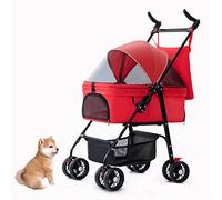 Pet Stroller - Luxury Pet Convertible Carriage for Small Dogs and Cats Waterproof Dog Cart Dog Stroller Cat Stroller Pet Joggerfolding Horse Carriage with Storage Basket,Red