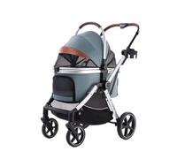 Pet Stroller One Click Automatic Collection Pet Cart Large Space Dog Stroller Outdoor(Color2)