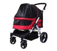 Pet Stroller Outdoor Folding Pet Stroller Dog and Cat Foldable Stroller Portable Outdoor Stroller Pet Breathable Stroller Small Pet Stroller(Red)