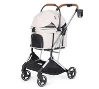 Pet Stroller Outdoor Travel Dogs Cats Dog Cat Pet Stroller Fast Folding Carriage for Small Medium Sized Gear, 44lbs Load Capacity(C)