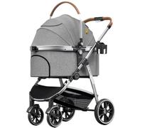 Pet Stroller Outdoor Travel Dogs Cats Travel Foldable Pet Stroller for Small Medium Dogs Cats, Dog with Detachable Carrier Aluminum Alloy Frame