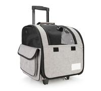 Pet Stroller Pet Dog Cat Trolley Rolling Luggage Backpack Stroller Travel(Grey)