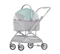 Pet Stroller Pet Stroller Aluminum Tube Pull Rod Pet Stroller Bag Separated Cat and Dog Car Travel Foldable Pet Stroller Pet Pushchair(Blue)