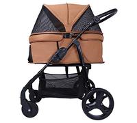 Pet Stroller Pet Stroller Dog Go Out Trolley Medium-Sized Dog Pet Multi Pet Cat Cart 2-3 Pets Under 30Kg (Kaki One Size)