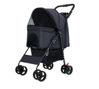 Pet Stroller Pet Stroller Dog Stroller Foldable Pet Stroller Easy Installation Folding Convenient Dinner Tray Dog Cart Small Pet Stroller(Black)