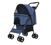 Pet Stroller Pet Stroller Dog Stroller Foldable Pet Stroller Easy Installation Folding Convenient Dinner Tray Dog Cart Small Pet Stroller(Blue)