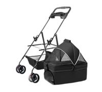 Pet Stroller Pet Stroller Four-Wheel Pet Stroller Folding Pet Stroller Lightweight Pet Stroller Outdoor Pet Stroller Pet Pushchair(Black,S)
