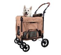 Pet Stroller Pet Stroller Lightweight Foldable Dog Stroller Detached Cat Outing Stroller Multifunctional Stroller Pet Pushchair(Pink)