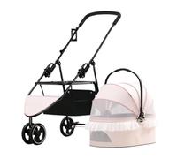 Pet Stroller Pet Stroller Lightweight Lace Decorated Cat and Dog Stroller Detachable Foldable Dual-Purpose Pet Stroller Pet Pushchair(Pink)