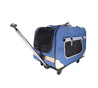 Pet Stroller Pet Trolley Case Portable Rolling Cat Puppy Dog and Foldable Removable Handle Stroller Wheel Luggage Bag Max Capacity 33 Lbs (Red One Size)