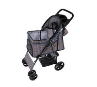 Pet Stroller Pushchair & Caddy Bag Carrier Foldable Travel Cart Canopy Cat Dog