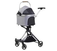Pet Stroller Retractable Luxury Foldable Dog Stroller for Small and Medium-Sized Dogs Pet Stroller for Cats and Dogs Pet Pushchair(M)