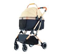 Pet Stroller Small and Medium-Sized Pet Stroller Outing Dog Cart Bag Separated Dog Folding Aluminum Alloy Cat Stroller Small Pet Stroller(Pink)