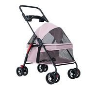 Pet Stroller Small Dog for Cats Dogs Dog Prams for Small Dogs Lightweight Dog Strollers for Small Dogs Folding Pet Stroller 4-Wheel Travel (Nero) (Pink)