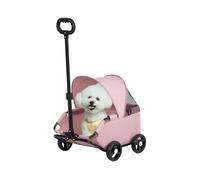 Pet Stroller - Small Dogs Cats Foldable Carrier, Ventilated Puppy Kitten Pushcart, Lightweight Animal Transport | Commuting Supplies, Stylish Walking Cart for Beach Park Shopping Mall Ve
