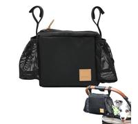 Pet Stroller Storage Bag, Pram Organizer, 8-Inch Caddy with Integrated Cup Holder, Non-Slip Strap Hardware, High-Capacity Storage with Modern Style, Stroller Accessory for New Mums